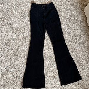 Free People Black Flared Corduroy Pants